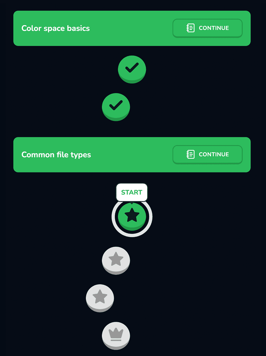 VFX Lingo question example showing visual learning approach