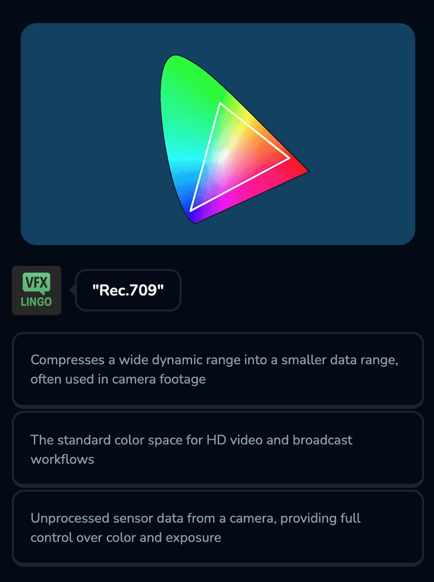 VFX Lingo question example showing interactive format